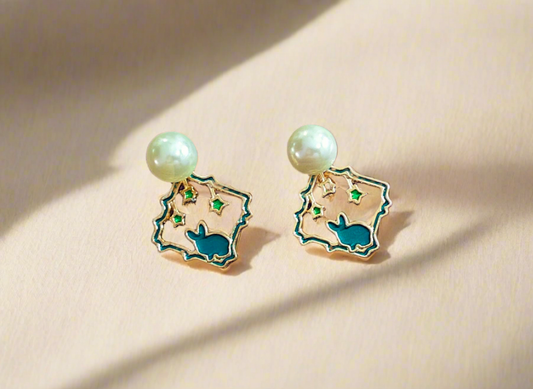 Bunny earrings with 2 interchangeable studs