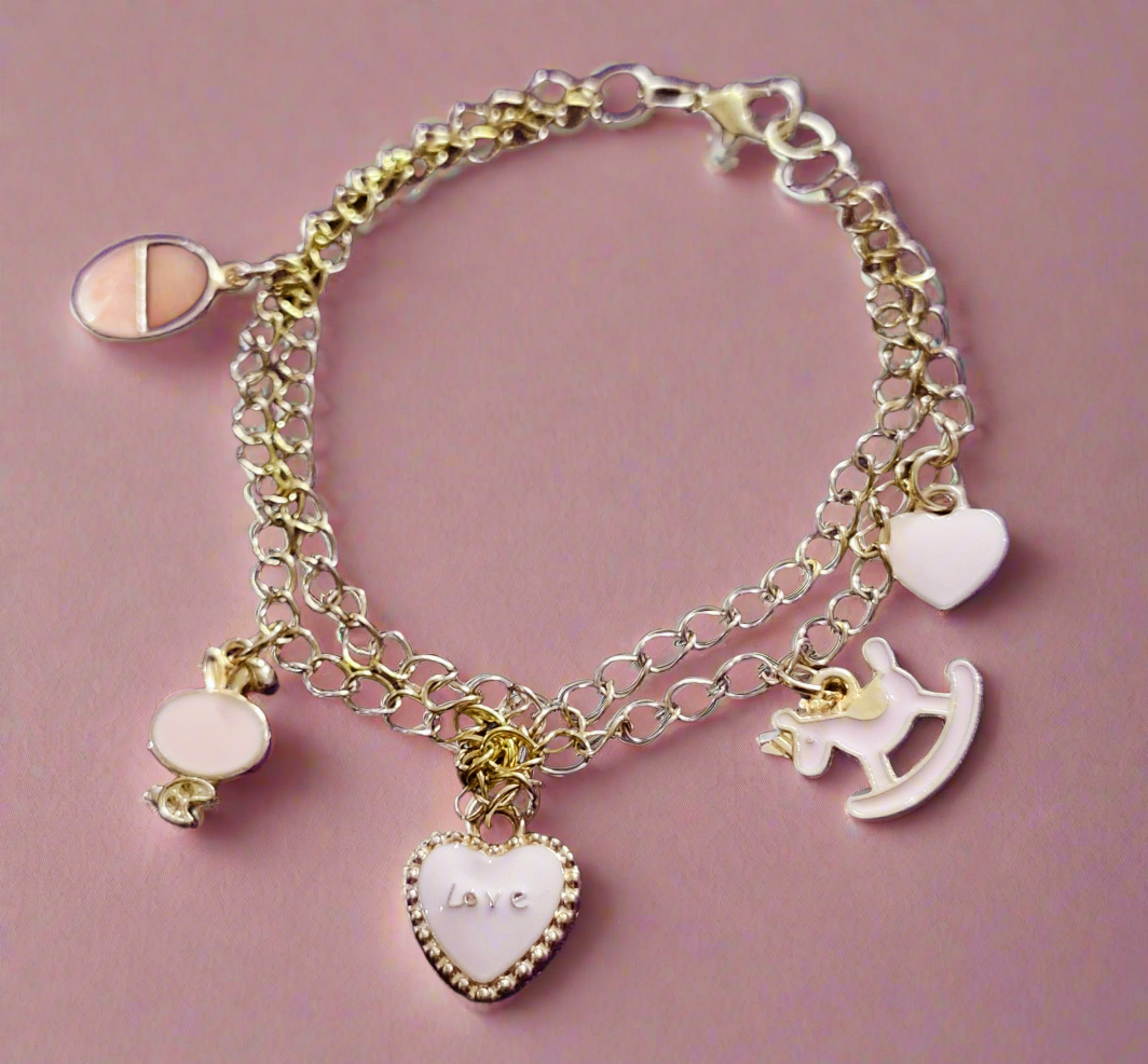 Pink charm bracelet