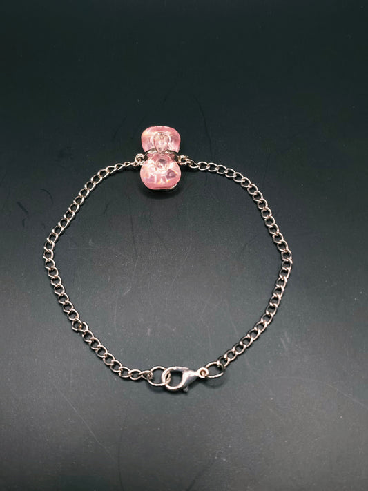 Pink bow bracelet