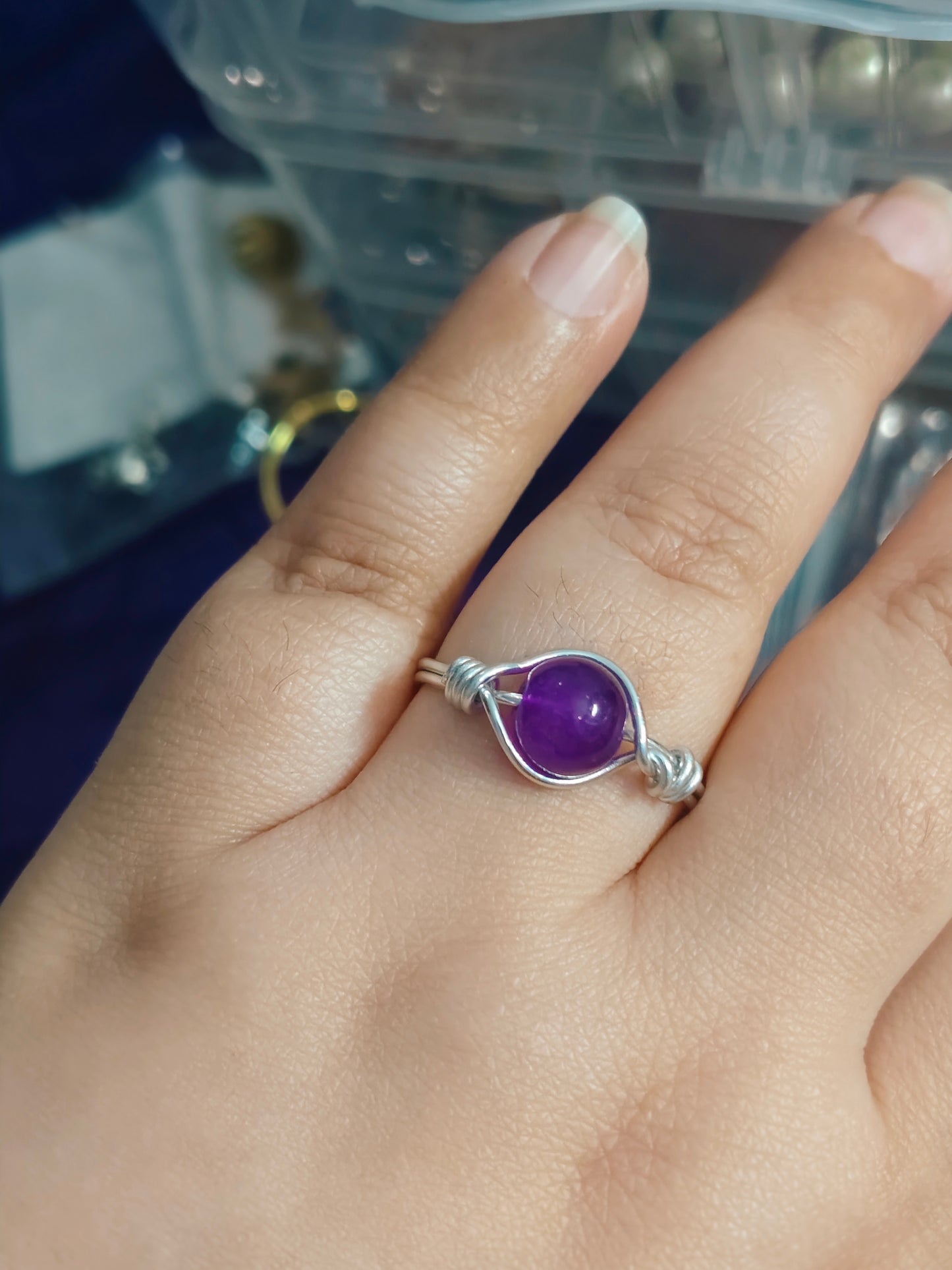 Handmade purple Saturn ring