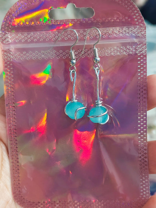 Blue Saturn earrings